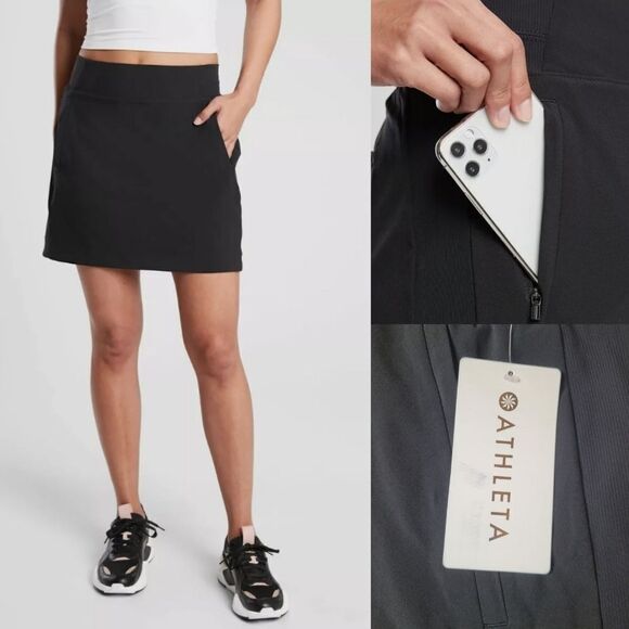 NEW 20 ATHLETA BROOKLYN SKORT SKIRT SHORTS BLACK TRAVEL LIGHTWEIGHT 20 2X 3X NWT - Picture 1 of 13